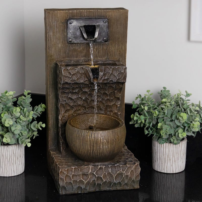 3-Tier Cascading Fountain with Warm White LED Lights