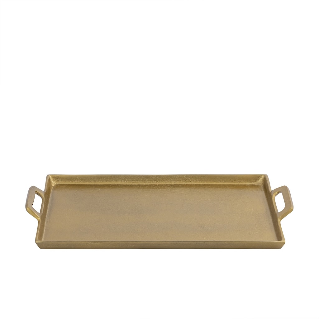 Alum. Tray w/Handles 11.5x20" - Ant. Brass - ANTIQUE BRASS