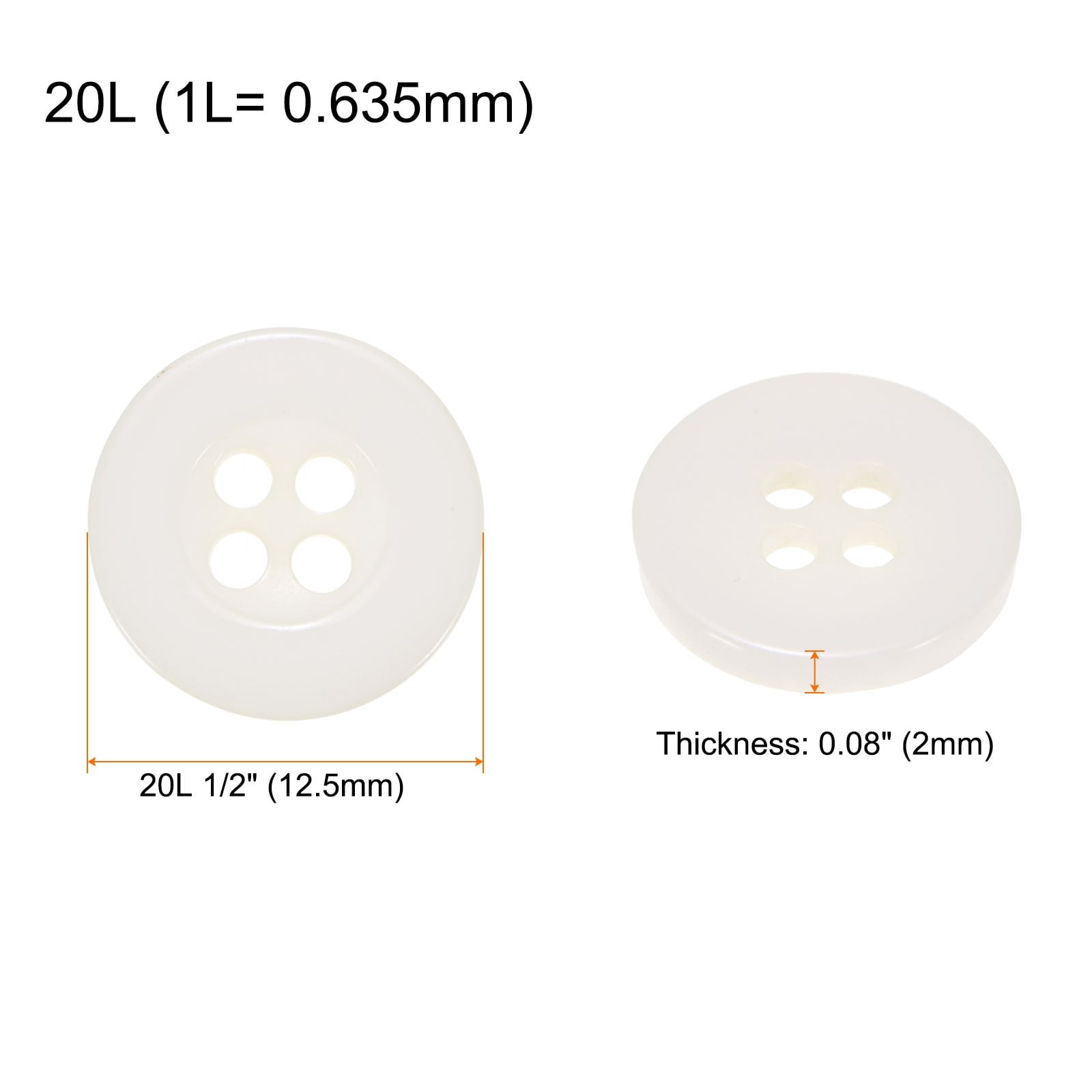 Sewing Buttons Resin Round Flat 4-Hole Craft Replacement Buttons for Coats Sewing Clothing Suits and DIY