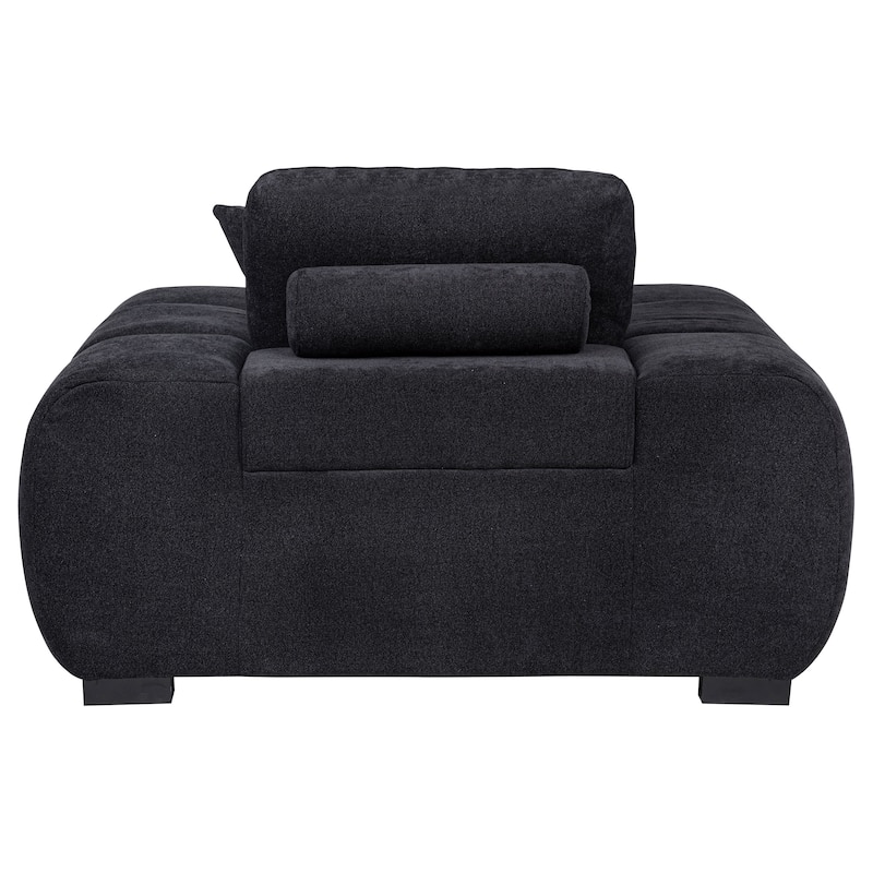 Octavia Fabric Upholstered Track Arm Accent Chair Black - 54.75" x 41.75" x 35.5"