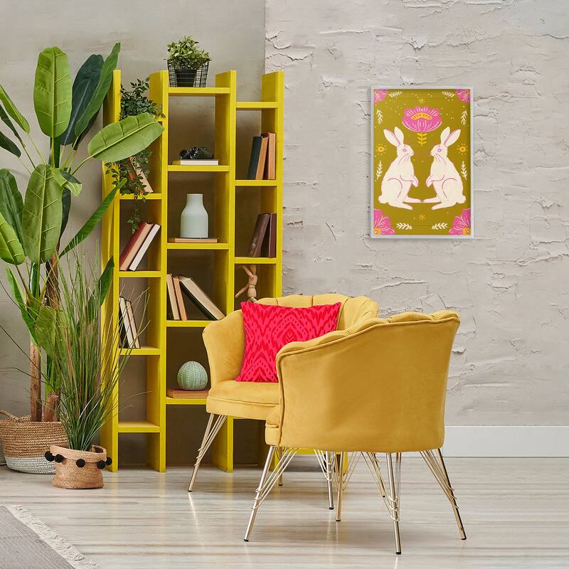Stupell Mirrored Spring Bunnies Framed Giclee Art Design By Hannah Moren