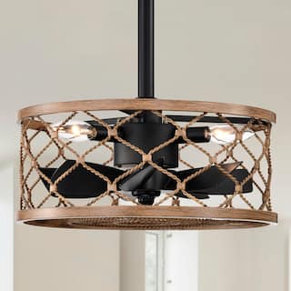 Marzell 16 Inch Modern Wood Grain Fandelier