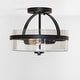 preview thumbnail 8 of 8, SAFAVIEH Lighting Nensor LED 2-light Flush Mount - 13" W x 13" L x 10" H