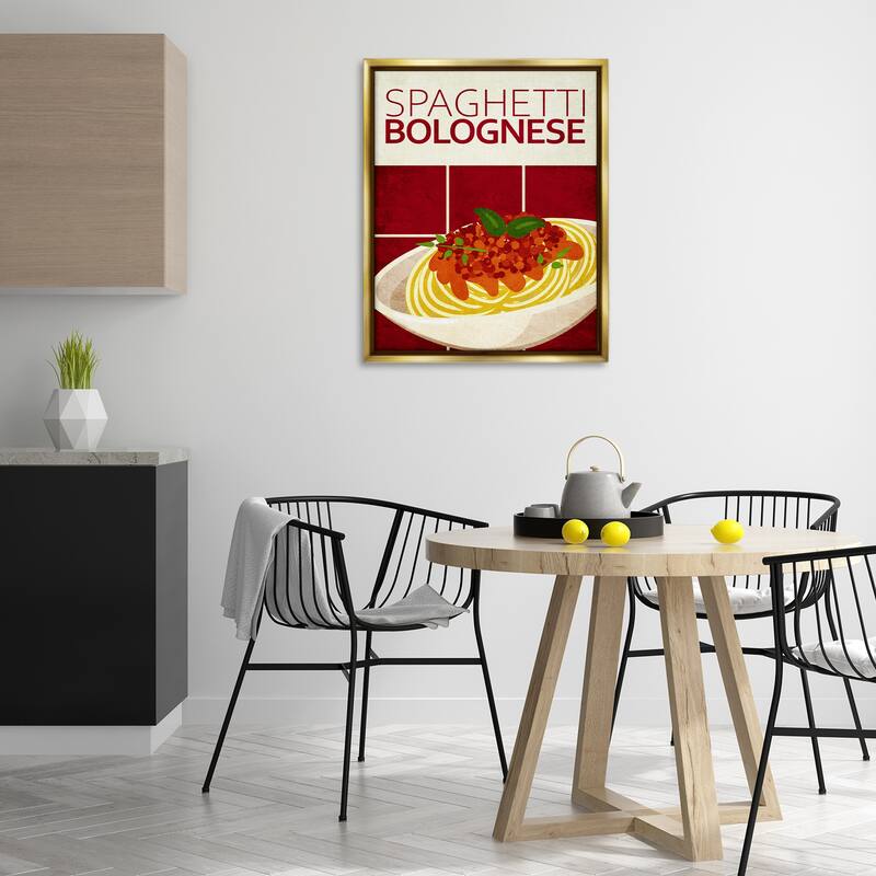 Stupell Spaghetti Classic Kitchen Framed Floater Canvas Wall Art Design By Kim Allen