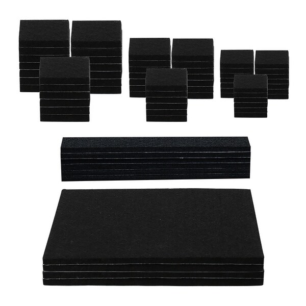 70pcs Furniture Pads Self-stick Non-slip Anti-scratch Felt Pads for Table Chair Leg Floors Protector Black