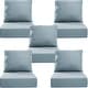 preview thumbnail 107 of 120, Gymojoy 24"x24"x6" Thick Cushions & Pillows Set - Deep Seat Indoor/Outdoor Water & Fade Resistant Baby Blue - Five Sets