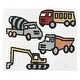 preview thumbnail 1 of 0, Construction Truck Collection Accent Floor Rug (2.5' x 3') - Grey Yellow Orange Red and Blue Transportation Zone Vehicles
