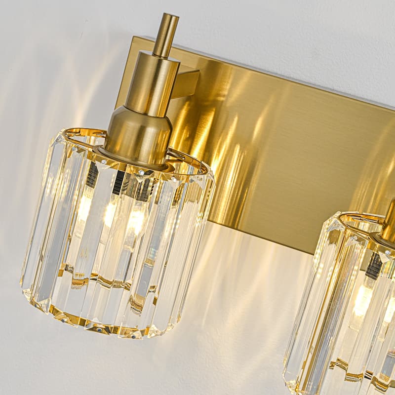 3/4/5-Light Modern Glam Dimmable Cylinder Crystal Wall Light Bathroom Vanity Light