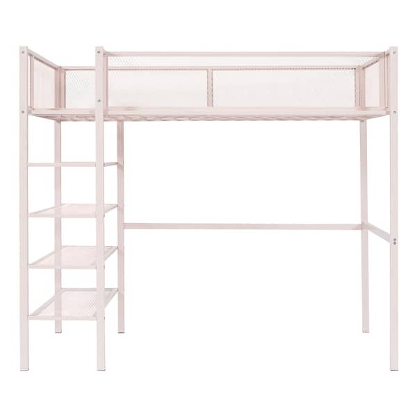 slide 2 of 81, Twin/Full Loft Bed with Shelves, Workstation & Storage - Metal Frame