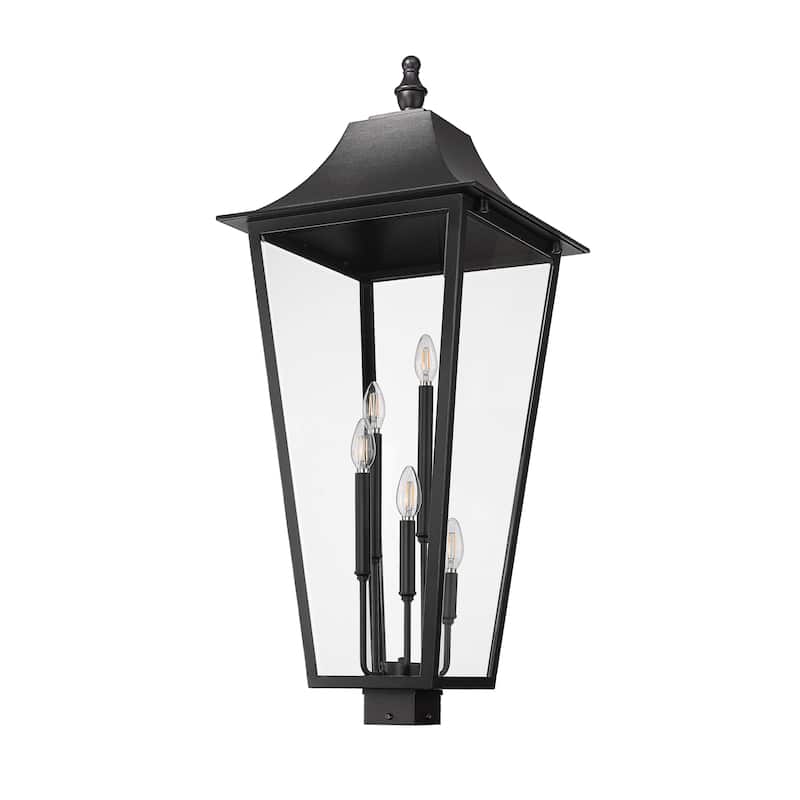 Gannon 5 Light Outdoor Post Mount Fixture in Black