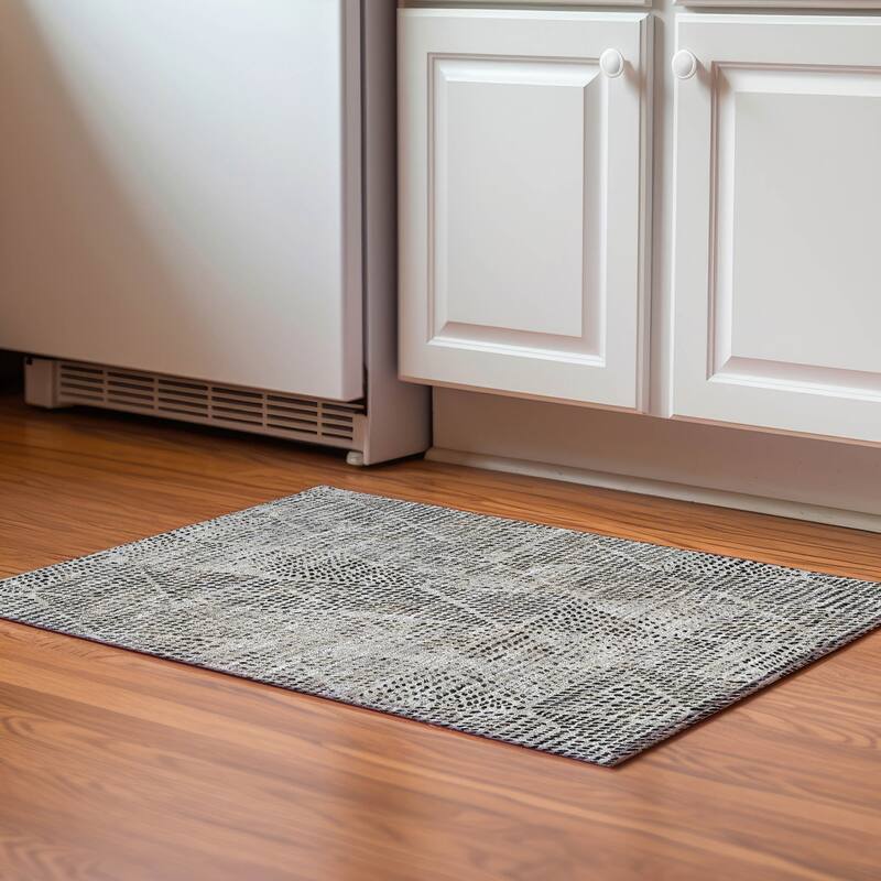 Premium Washable Super Soft Diamond Modern Mayfield Rug - Gray - 1' 8" x 2' 6" - Rectangle