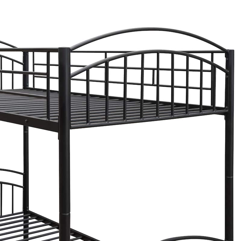 Space-Saving Twin Bunk Bed with Steel Frame and Safety Features