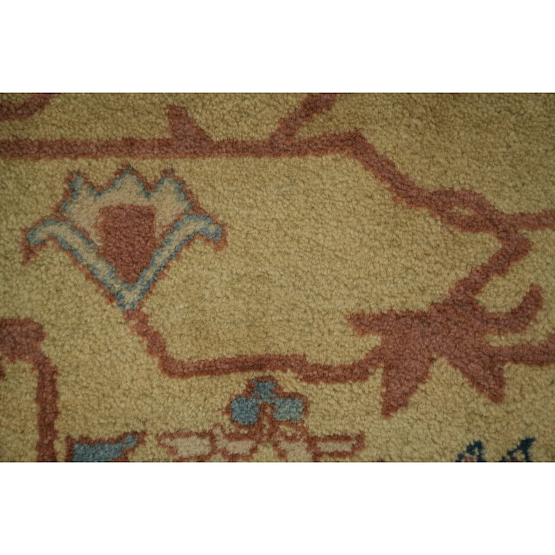 Hand Knotted Oriental 100% Wool Carpet Traditional Geometric Oranges & Rust Heriz Area Rug - 10' 0'' X 8' 2''