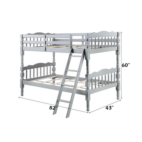 dimension image slide 0 of 2, Twin/Twin Bunk Bed, Convertible Design with RF Front Ladders