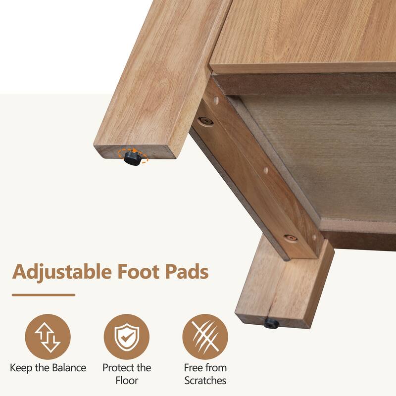 Buffet Cabinet Storage Sideboard with Adjustable Foot Pads and Shelves