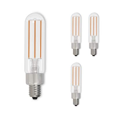 Bulbrite LED Filament Pack of (4) 4.5 Watt Dimmable T6 Light Bulb with Clear Glass Finish and Candelabra (E12) Base