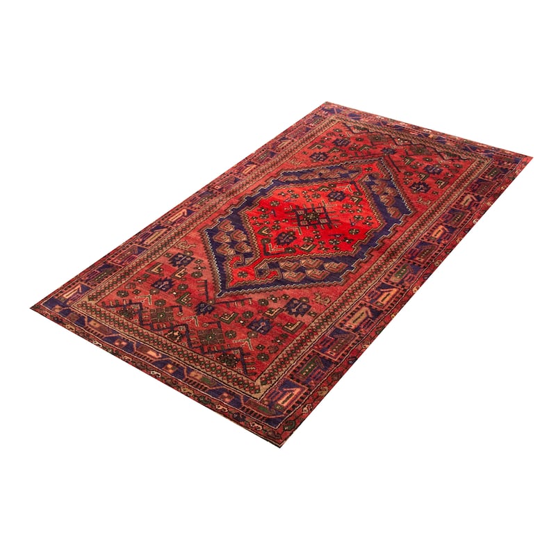 ECARPETGALLERY Hand-knotted Andelz Red Wool Rug - 4'2 x 7'6