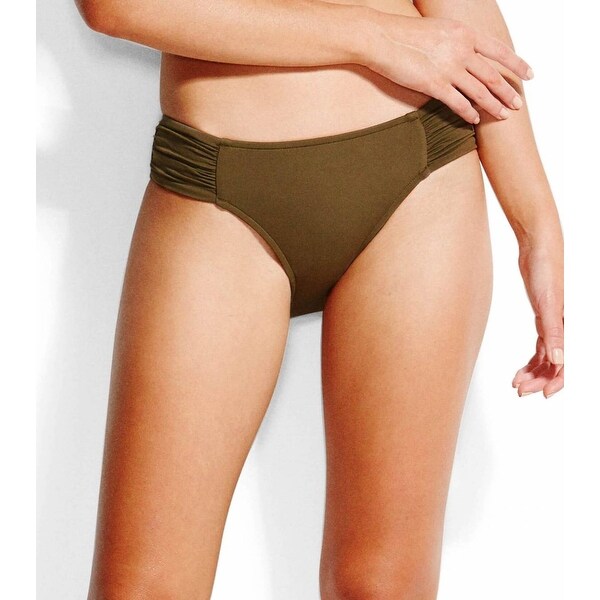 Seafolly Womens Ruched Side Retro Bikini Bottom Swimsuit