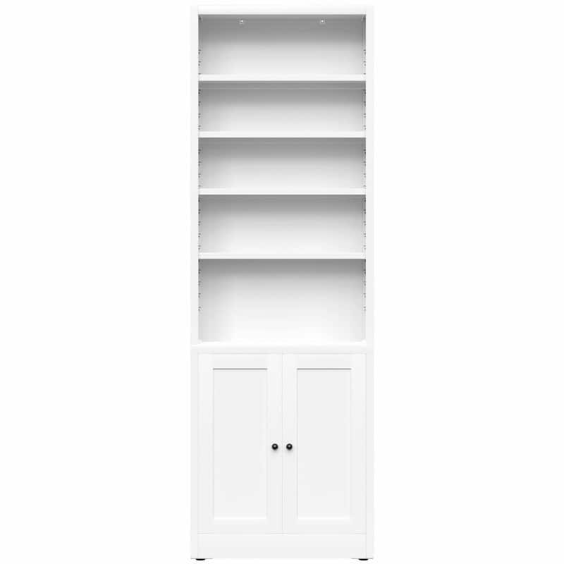 71" Tall Metal Bookcase with Door and Adjustable Shelves