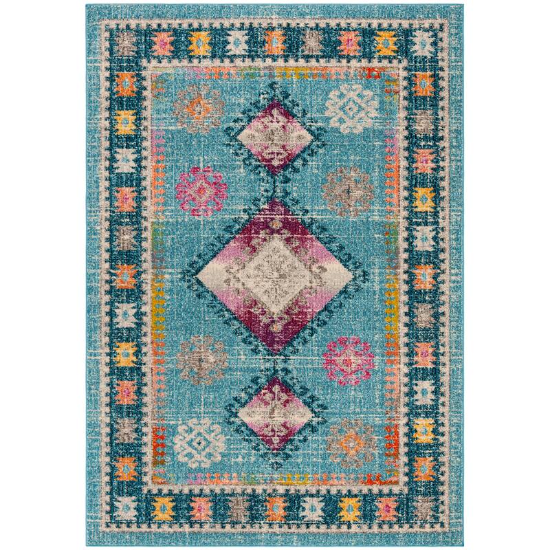 SAFAVIEH Madison Roseann Vintage Boho Diamond Medallion Rug