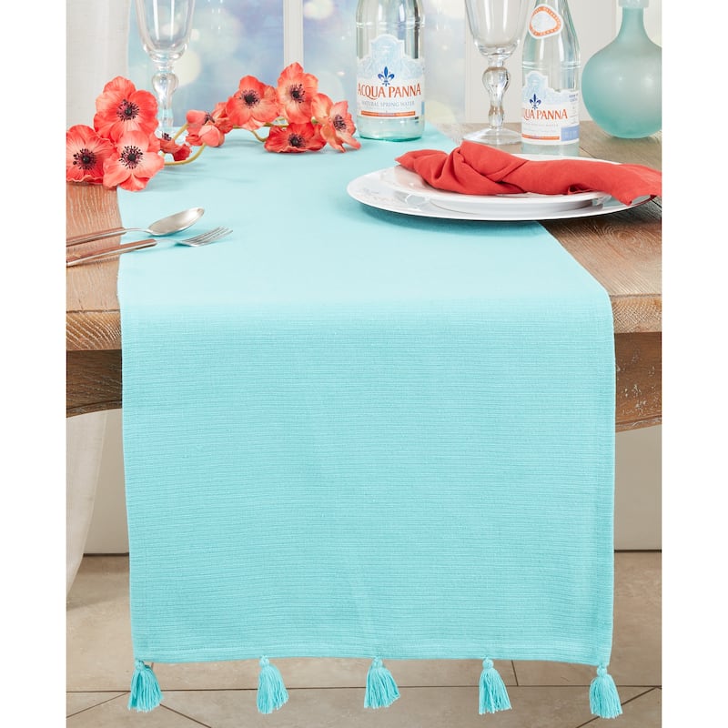 Timeless Simplicity Tassel Table Runner