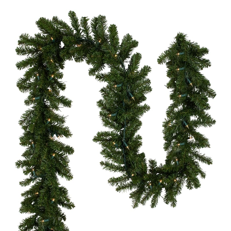 50'x10" Canadian Pine Artificial Christmas Garland Clear Lights