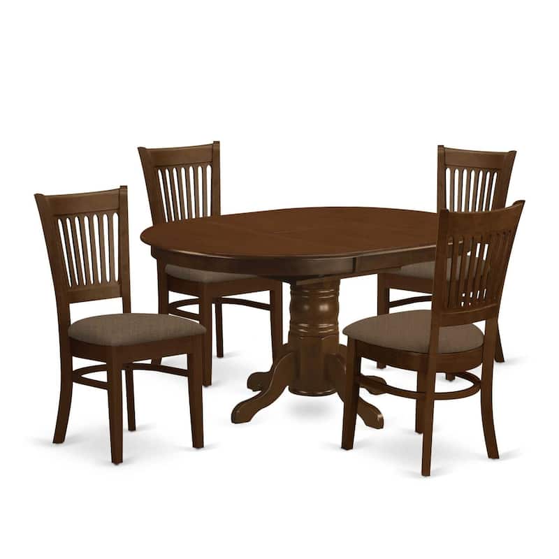Kitchen Table Set with Chairs - Dining Room Table & 6 Ladderback Chairs - Espresso Finish