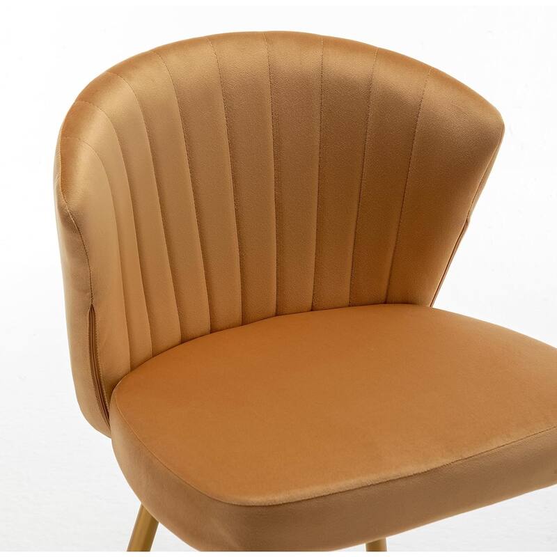 Modern Velvet Accent Chair with Channel-Tufted Design Comfortable and Trendy Armless Seat