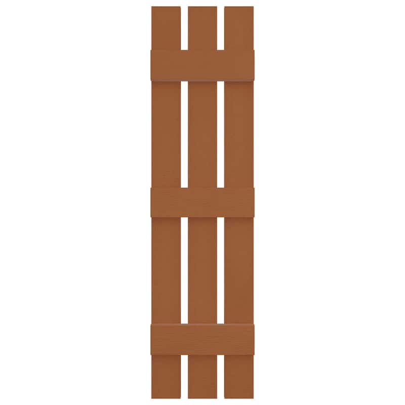 Builders Edge, Standard Three Board Spaced, Board-n-Batten Shutters, Includes Matching Installation Spikes (Per Pair)