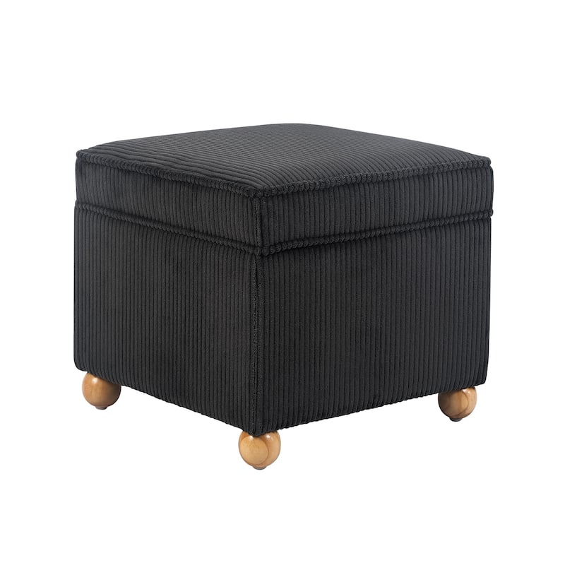Adeco Square Storage Ottoman 17 inch Footstool