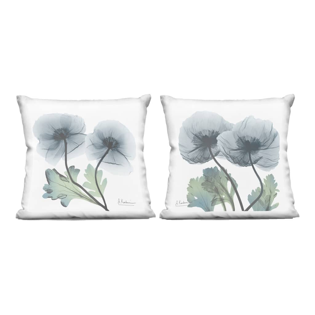 Stupell Luminous Sapphire Florals Decorative Printed Throw Pillow Design by Albert Koetsier (Set of 2)