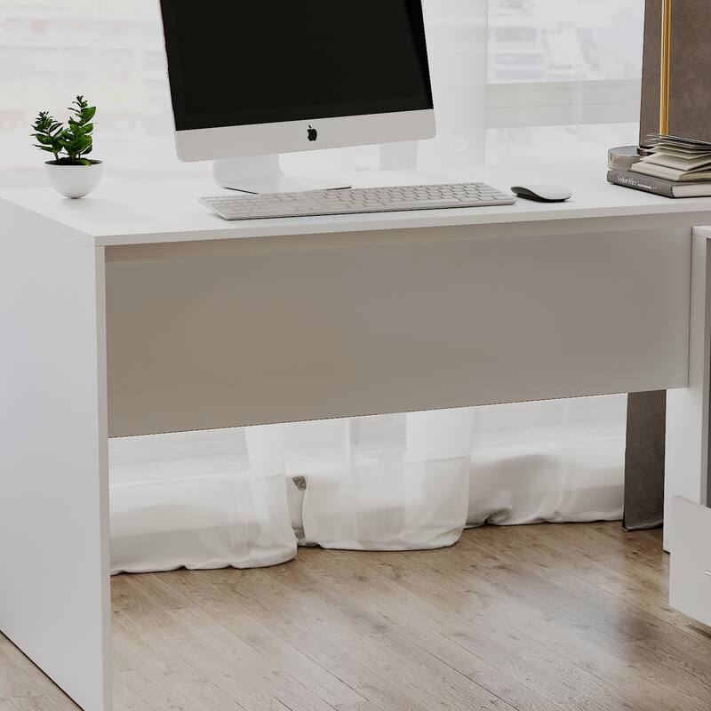 FUFU&GAGA Computer Desk Writing Table Workstation Reversible Cabinet