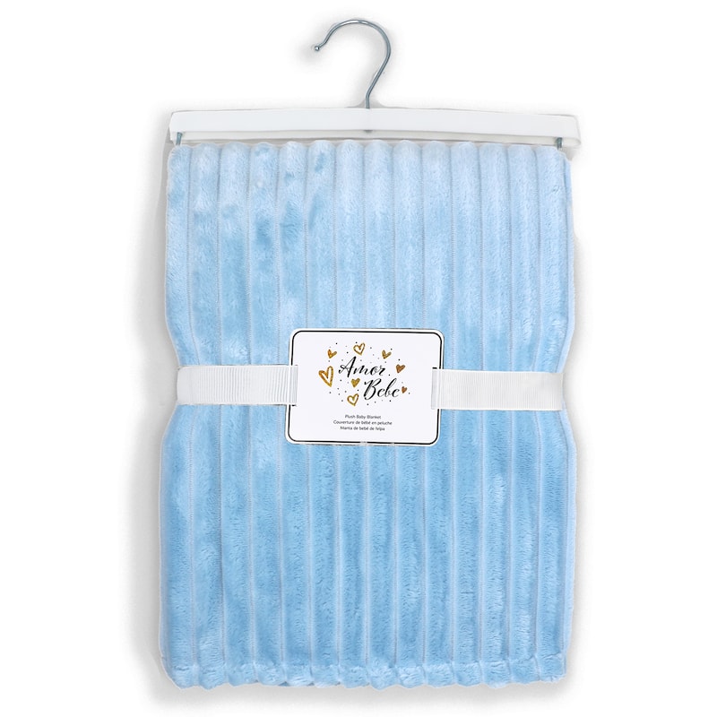 Stripe Plush Baby Blanket - N/A