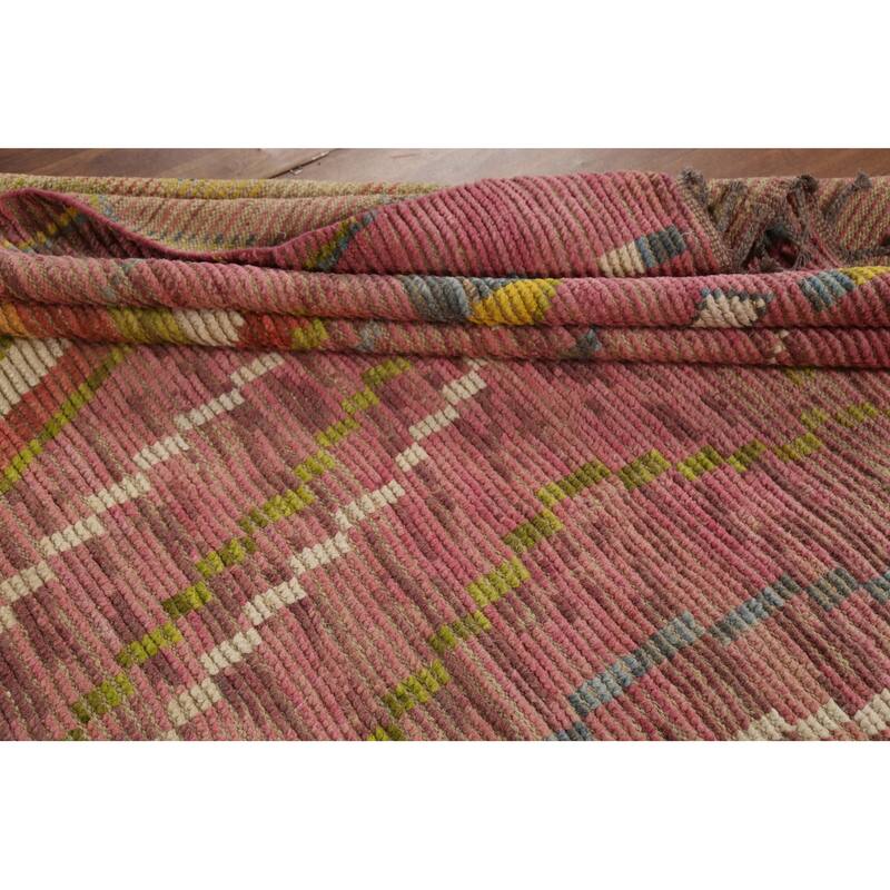 Moroccan Abstract Rug Hand-Knotted Abstract Wool Carpet - 6'10"x 10'4"