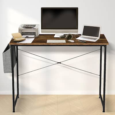 Stylish Storage Compact 47-Inch Writing Desk - Ideal for Small Spaces in Home or Bedroom