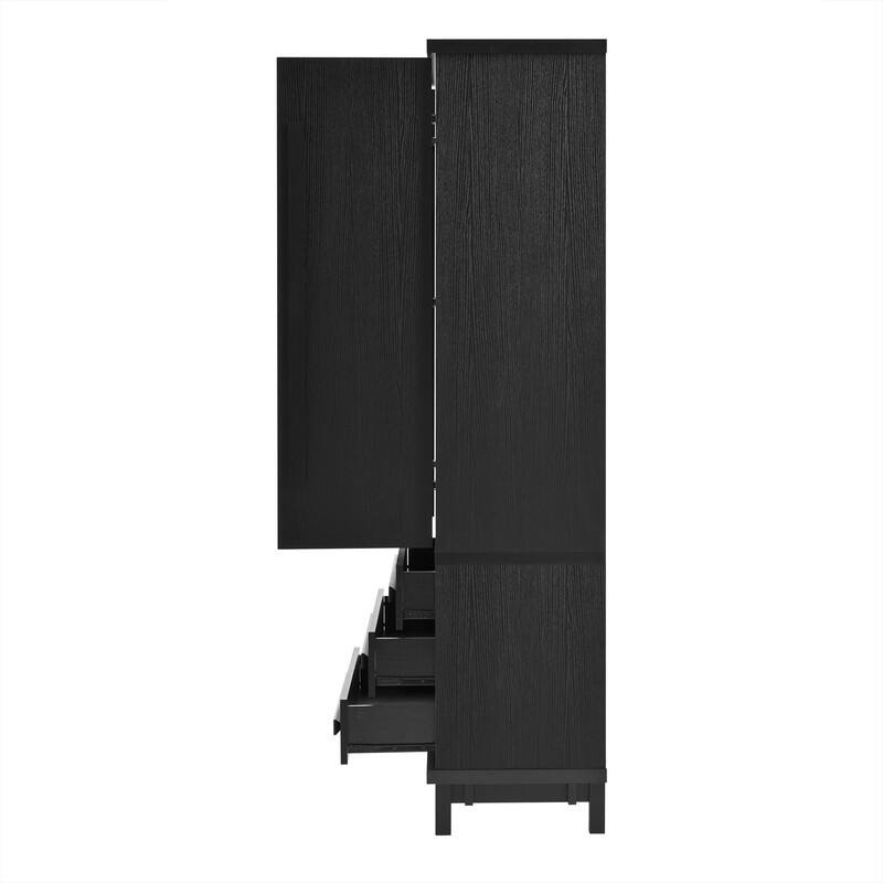 Farmhouse 70" Tall Kitchen Pantry Cabinet,Freestanding Wooden Kitchen Cupboard with 6 Door Shelves and 3 Drawers