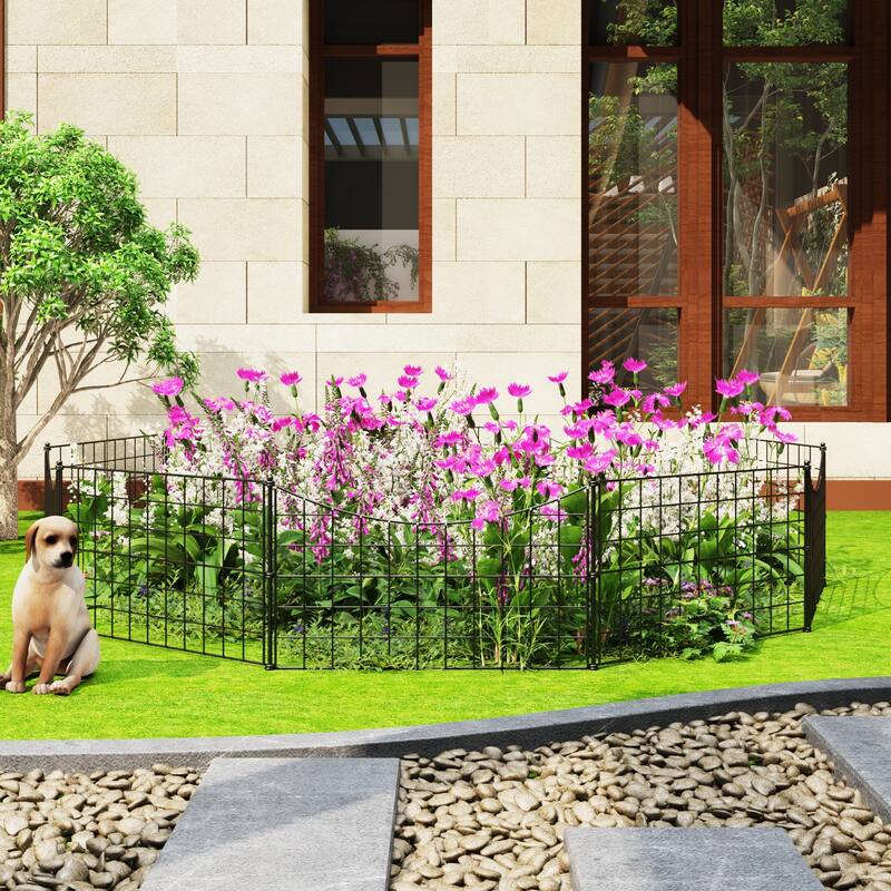 Garden Border Fence Panel Set Metal Garden Edging Flower Beds Pathways
