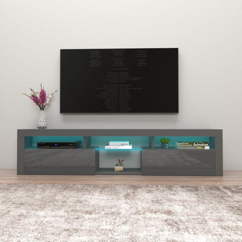 Bari 200 Wall Mounted Floating 79" TV Stand with 16 Color LEDs