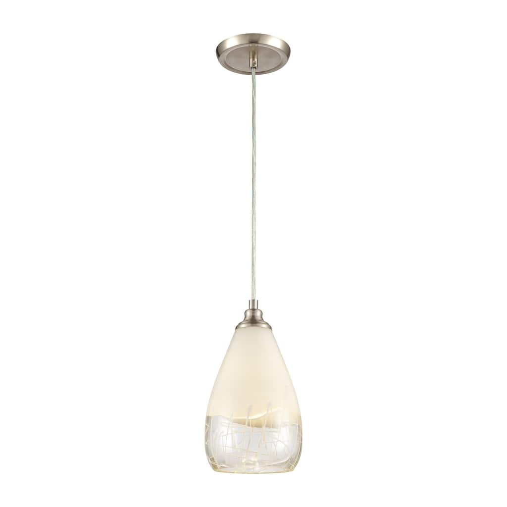 Sugarcoat 6-inch Wide 1-Light Mini Pendant in Satin Nickel - 6in W x 6in D x 11in H