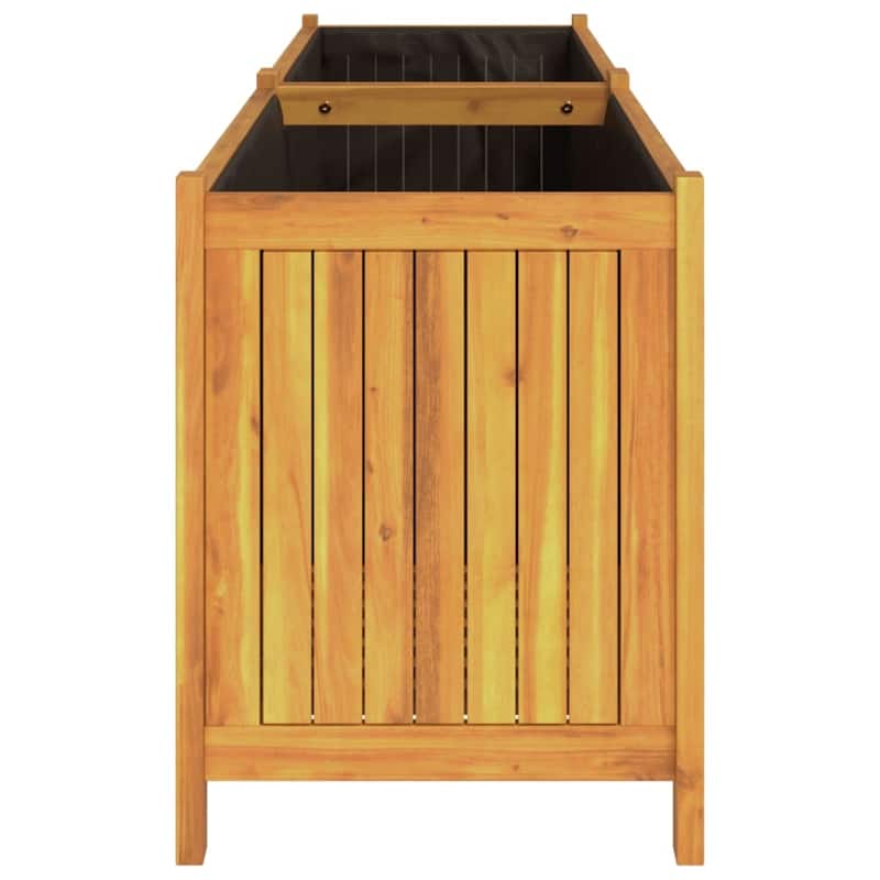 vidaXL Garden Planter with Liner Outdoor Flower Pot Box Solid Wood Acacia