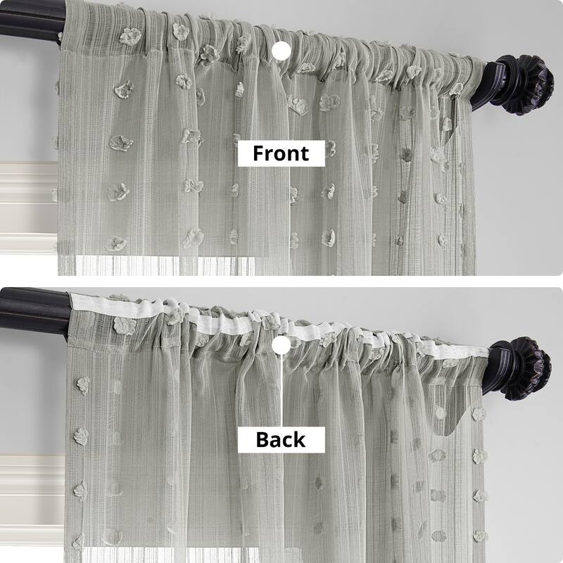 Exclusive Fabrics Strasbourg Dot Patterned Faux Linen Sheer Curtain (1 Panel)