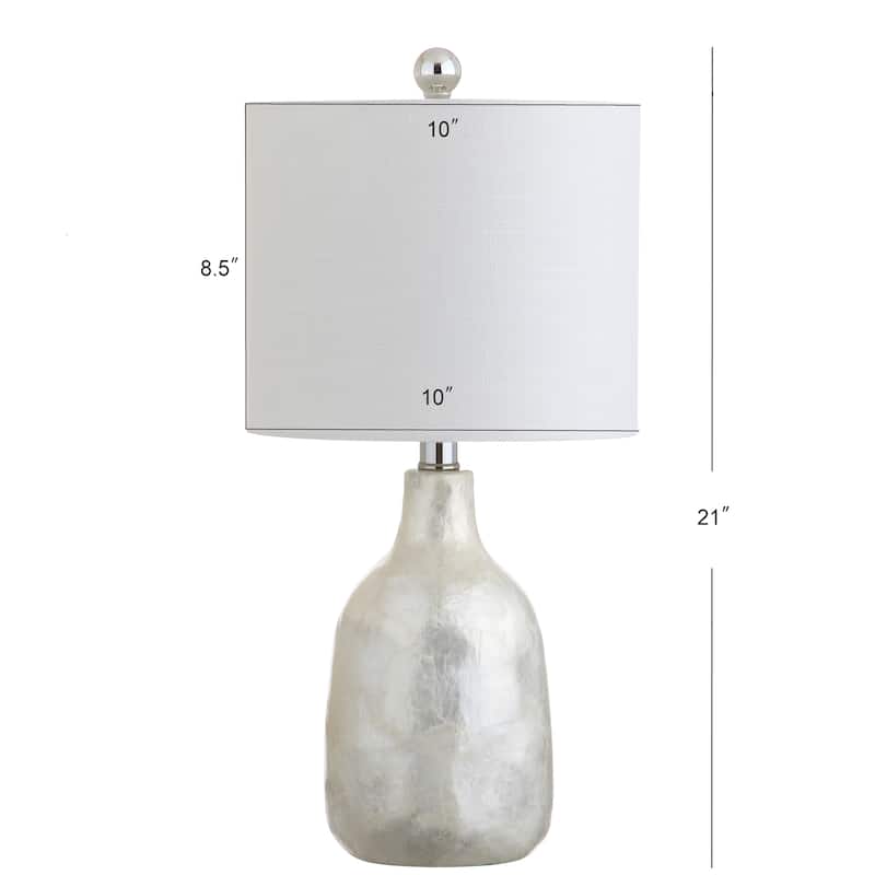 Louise 21" Seashell LED Table Lamp, Pearl by JONATHAN Y