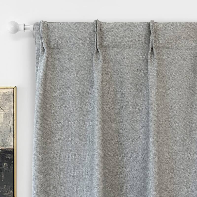 DriftAway Pinch Pleat Faux Linen Textured Blackout Curtains