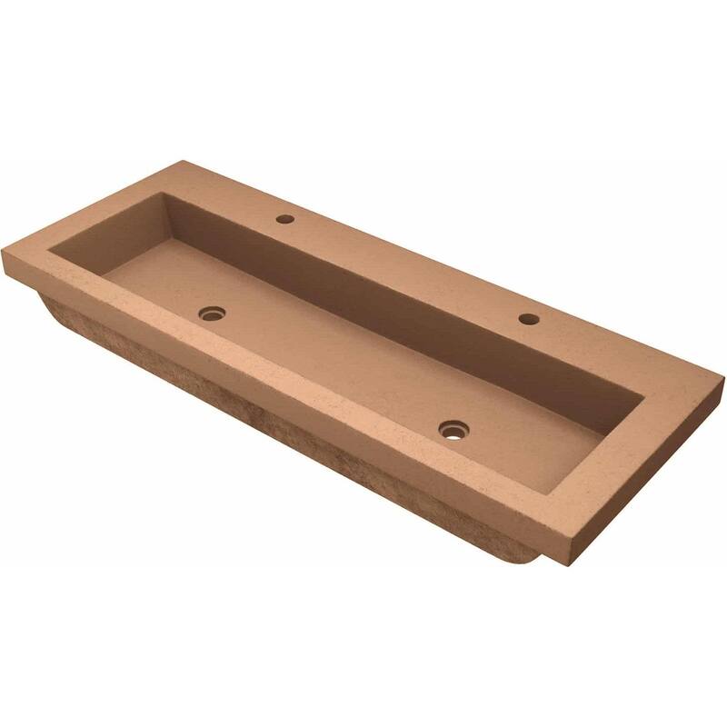 Native Trails Trough 48" NativeStone Drop In Bathroom Sink with 2 - Terracotta