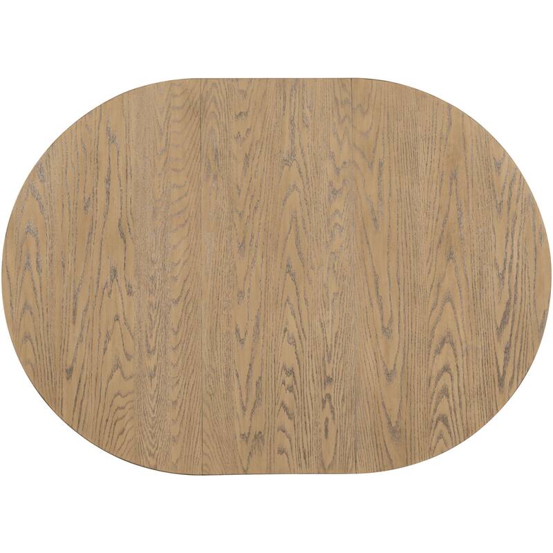 5-Piece Wooden Dining Table Set with Extendable Round Table & 4 Chairs