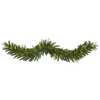 6' Green Pine  Christmas Garland with 35 Clear LED Lights