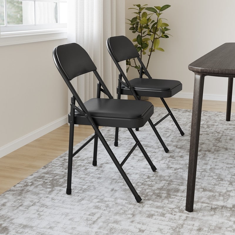 Folding Chairs 4 Pack With Padded Cushion and Back