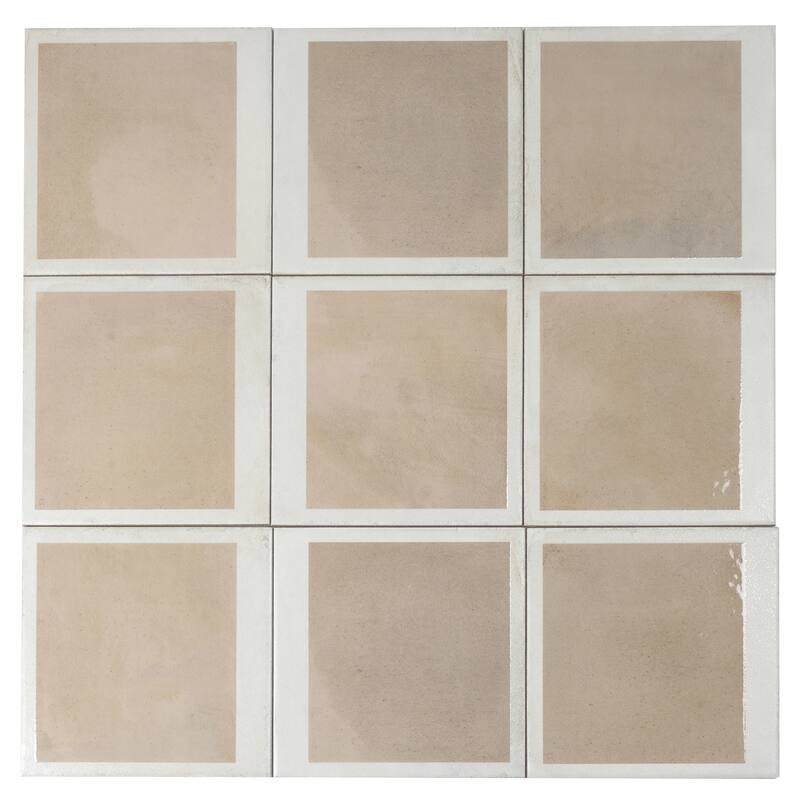 Cadence 8x8 Gray Beige Porcelain Square Motif Wall and Floor Tile (12.49 sq ft/case) - 29 Pack