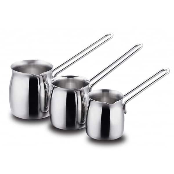 Double Turkish teapot, stainless steel, Flora - Korkmaz