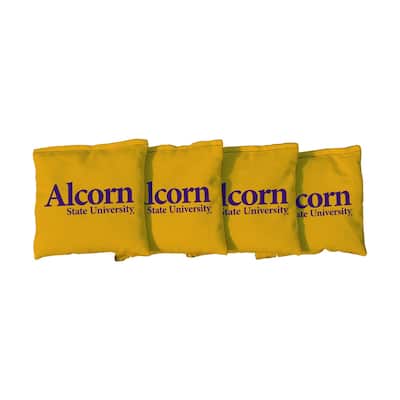 Alcorn State University Braves Yellow Cornhole Bags